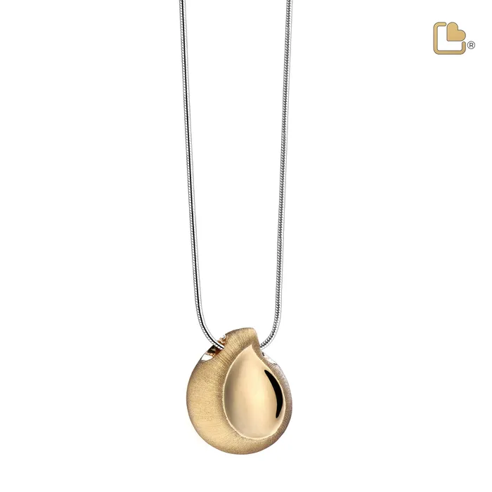 Rings LoveUrns Treasure TearDrop Gold Vermeil Two Tone Sterling Silver Cremation Pendant