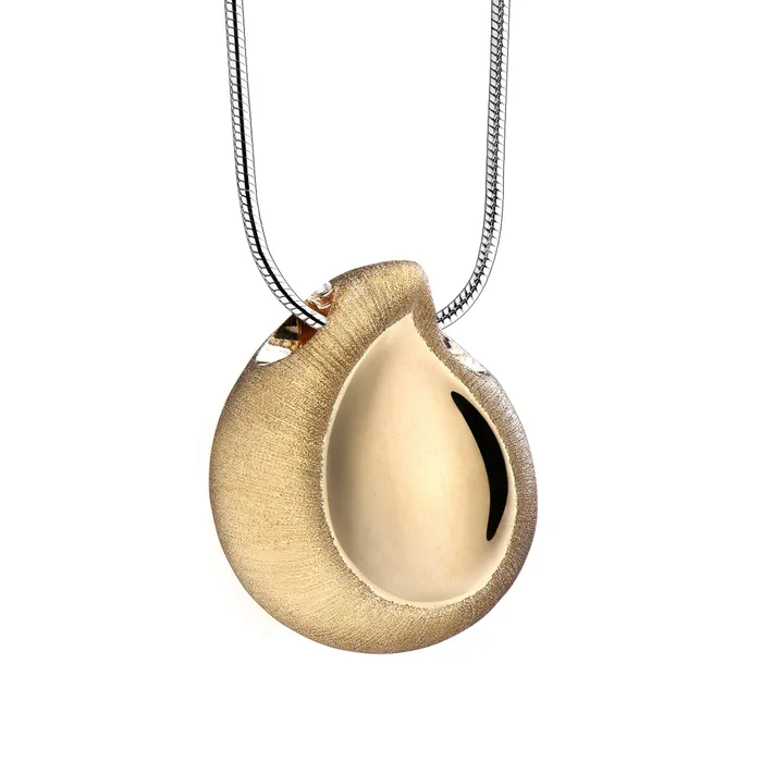 Rings LoveUrns Treasure TearDrop Gold Vermeil Two Tone Sterling Silver Cremation Pendant