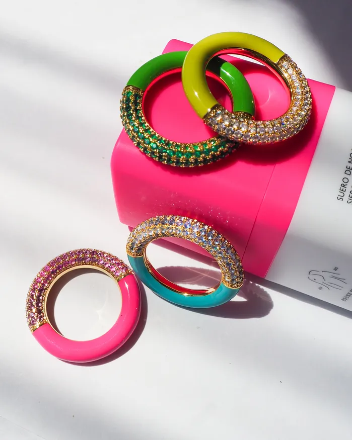 Rings Luv Aj Pave Amalfi Ring Turquoise Gold Rings Luv Aj Pave Amalfi Ring Turquoise Gold