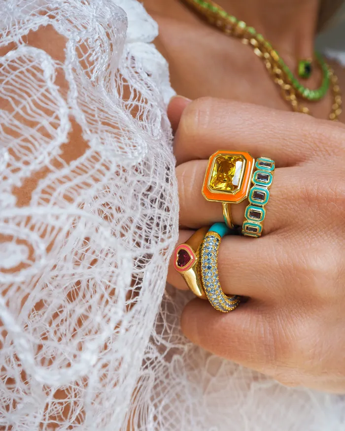 Rings Luv Aj Pave Amalfi Ring Turquoise Gold Rings Luv Aj Pave Amalfi Ring Turquoise Gold