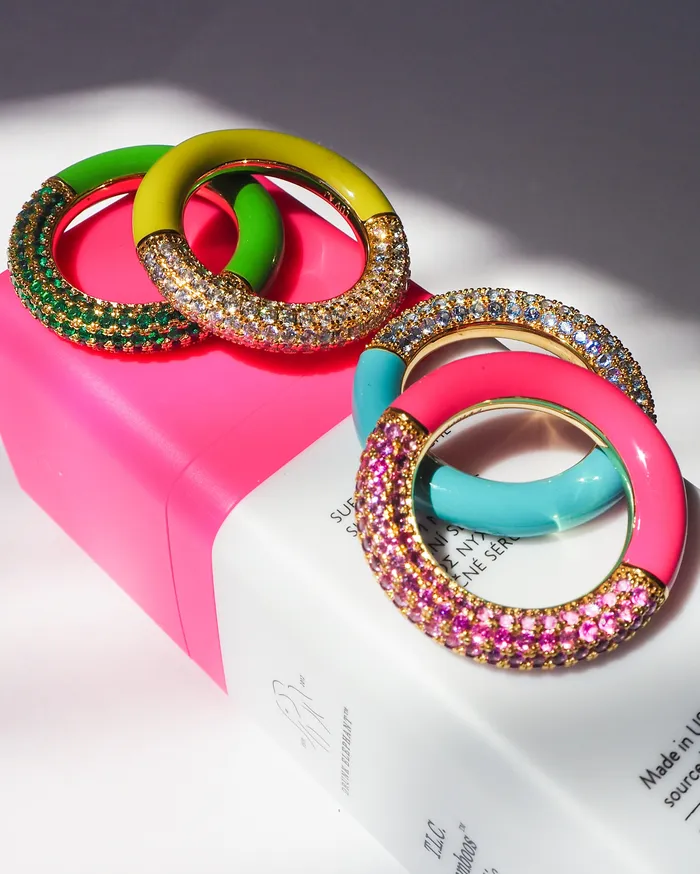Rings Luv Aj Pave Amalfi Ring Turquoise Gold Rings Luv Aj Pave Amalfi Ring Turquoise Gold