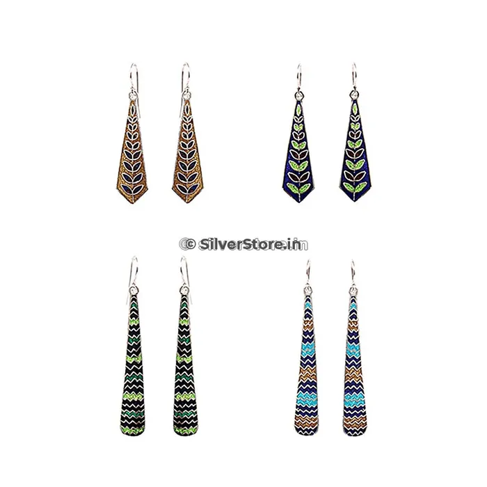 Silver Meenakari Earing silversrorein Rings