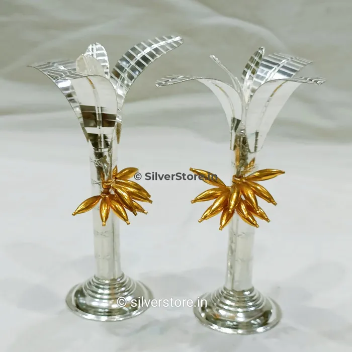 silversrorein Necklaces Silver Banana Tree 4 size