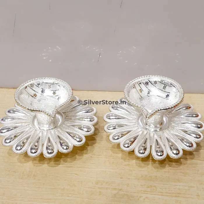 silversrorein Necklaces Silver Diya 925 silver Diya Pack of 2