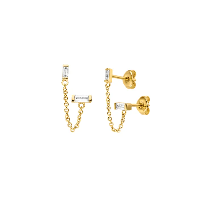Suetables Earrings Claudia Chain Linked Stud Earring Single