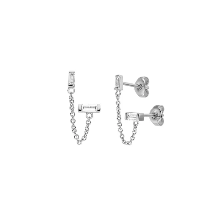 Suetables Earrings Claudia Chain Linked Stud Earring Single