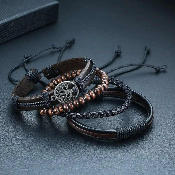 Viking Trinkets Bracelets Yggdrasil High Quality Leather Bracelet