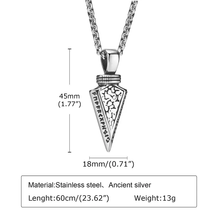 Viking Trinkets Necklaces Deathcall Chain Stainless Steel Arrow Necklace