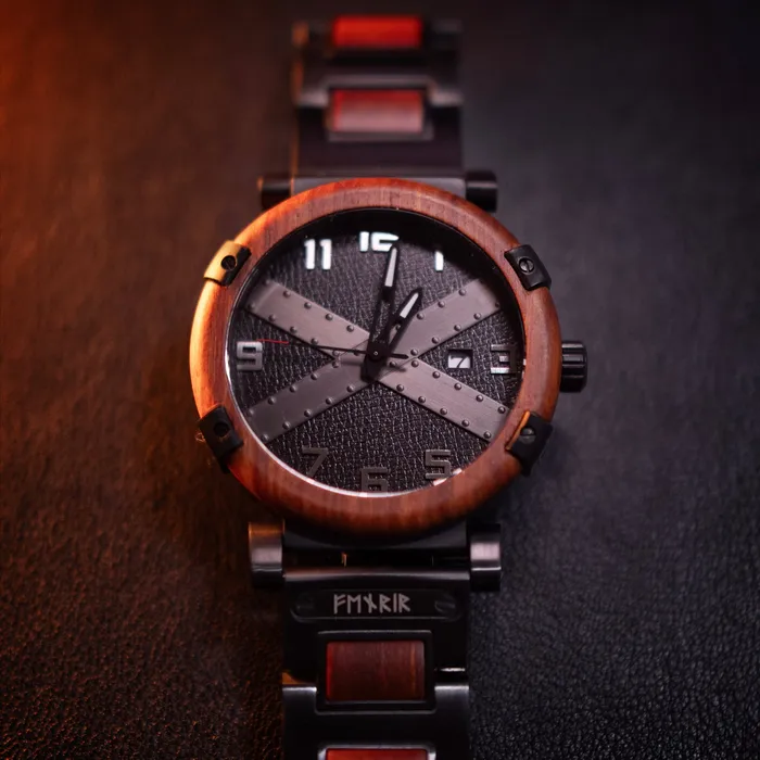 Viking Trinkets Watches Bound In Chains Handcrafted Wooden Watch